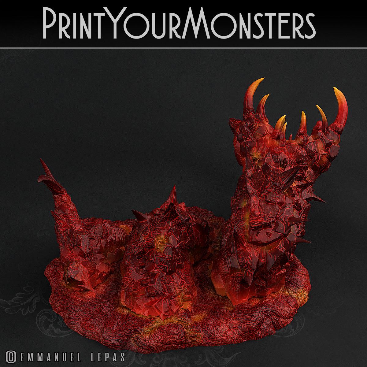 3D Printed Print Your Monsters Lava Worm Total Worms 2 Set 28mm - 32mm D&D Wargaming