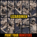 3D Printed Print Your Monsters Lizardmen Set 28mm - 32mm D&D Wargaming