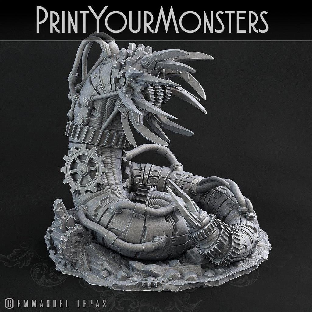 3D Printed Print Your Monsters Mechanic Worm Total Worms 2 Set 28mm - 32mm D&D Wargaming