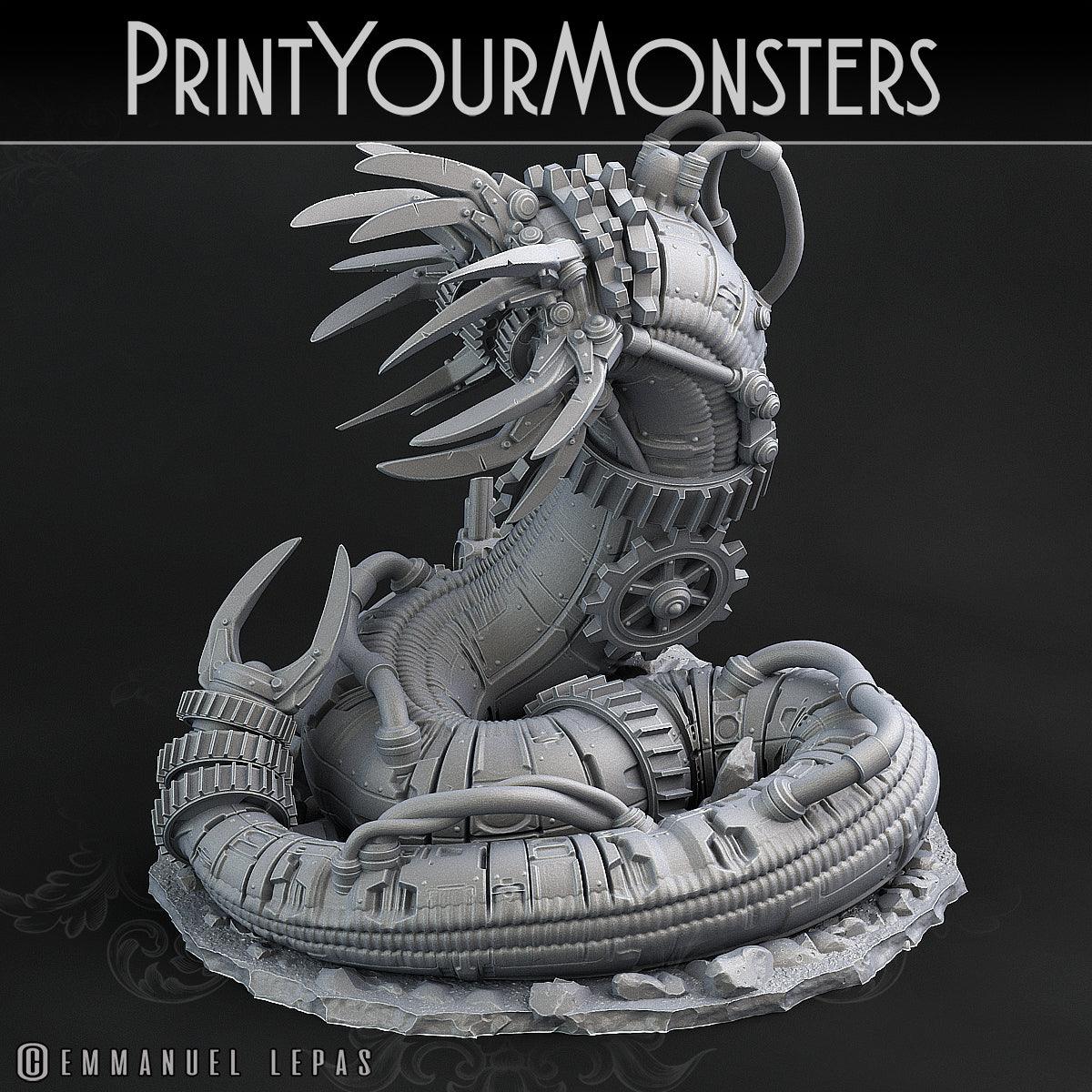 3D Printed Print Your Monsters Mechanic Worm Total Worms 2 Set 28mm - 32mm D&D Wargaming
