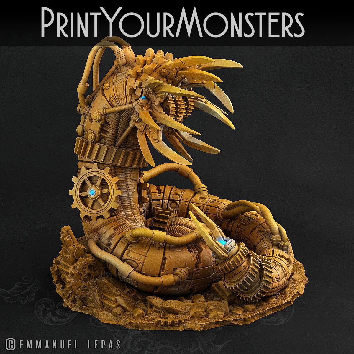 3D Printed Print Your Monsters Mechanic Worm Total Worms 2 Set 28mm - 32mm D&D Wargaming