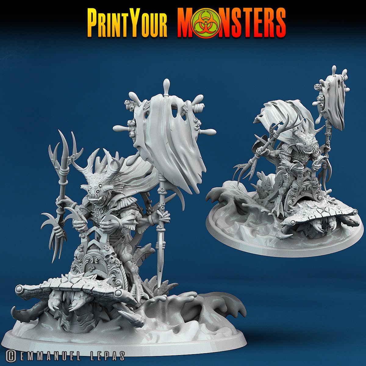 3D Printed Print Your Monsters Mutant Sharks The Searakin Domination Set 28mm - 32mm D&D Wargaming