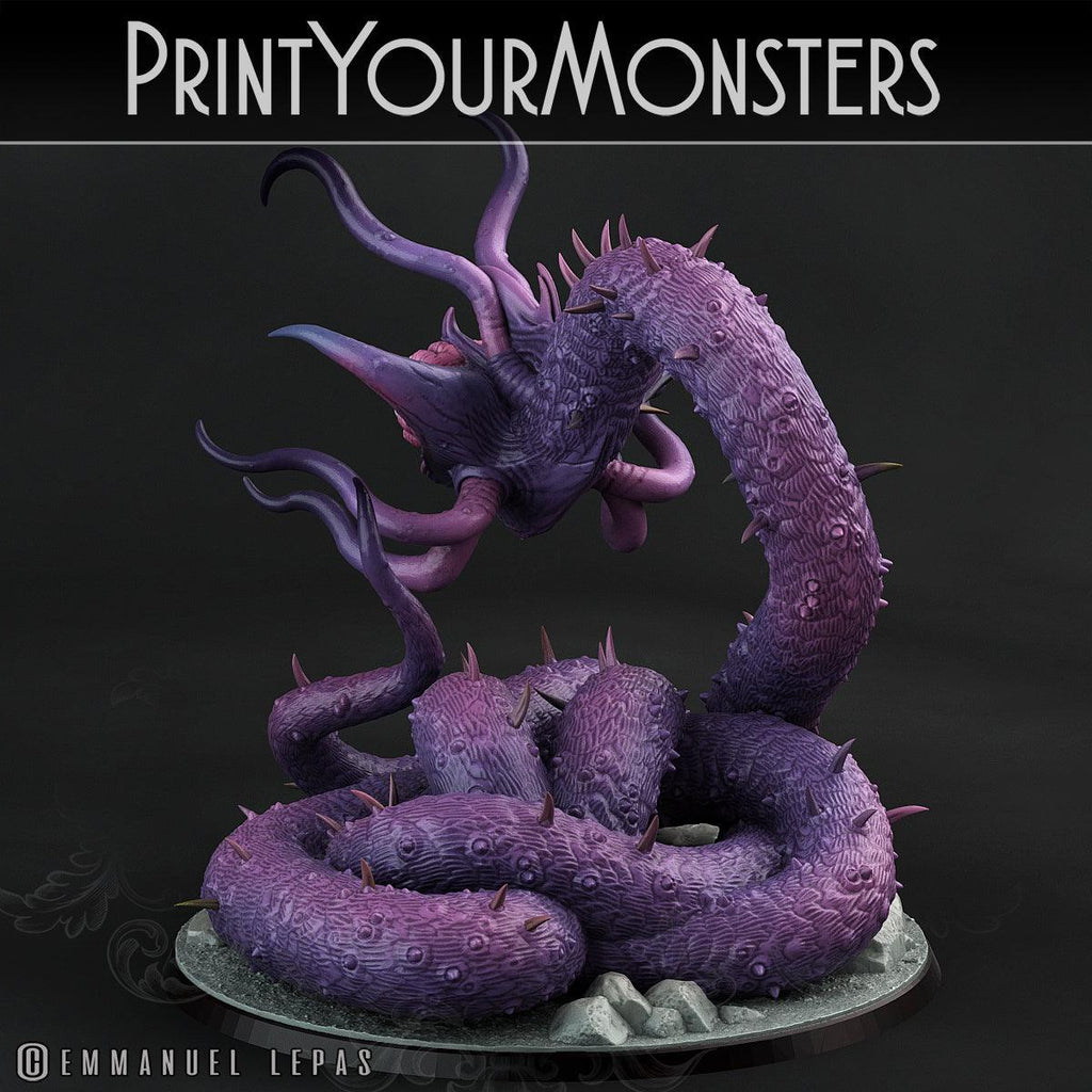 3D Printed Print Your Monsters Necrothelid Worms Subterranean Terrors 28mm - 32mm D&D Wargaming