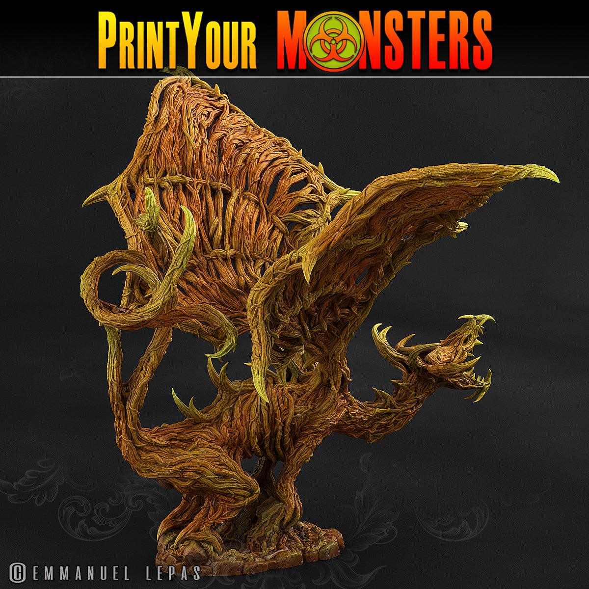 3D Printed Print Your Monsters Nightmare Forest Dragon The Shadowcreep Wood Set 28mm - 32mm D&D Wargaming