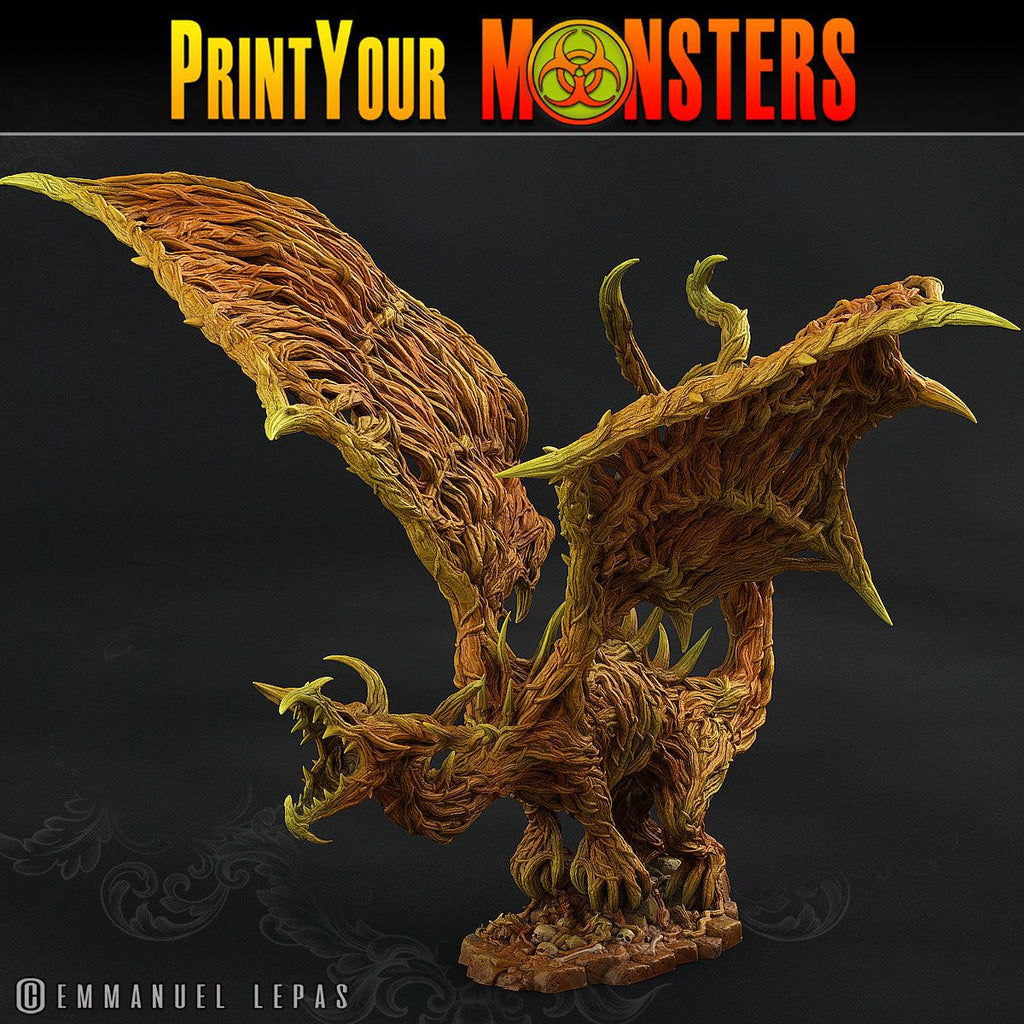 3D Printed Print Your Monsters Nightmare Forest Dragon The Shadowcreep Wood Set 28mm - 32mm D&D Wargaming