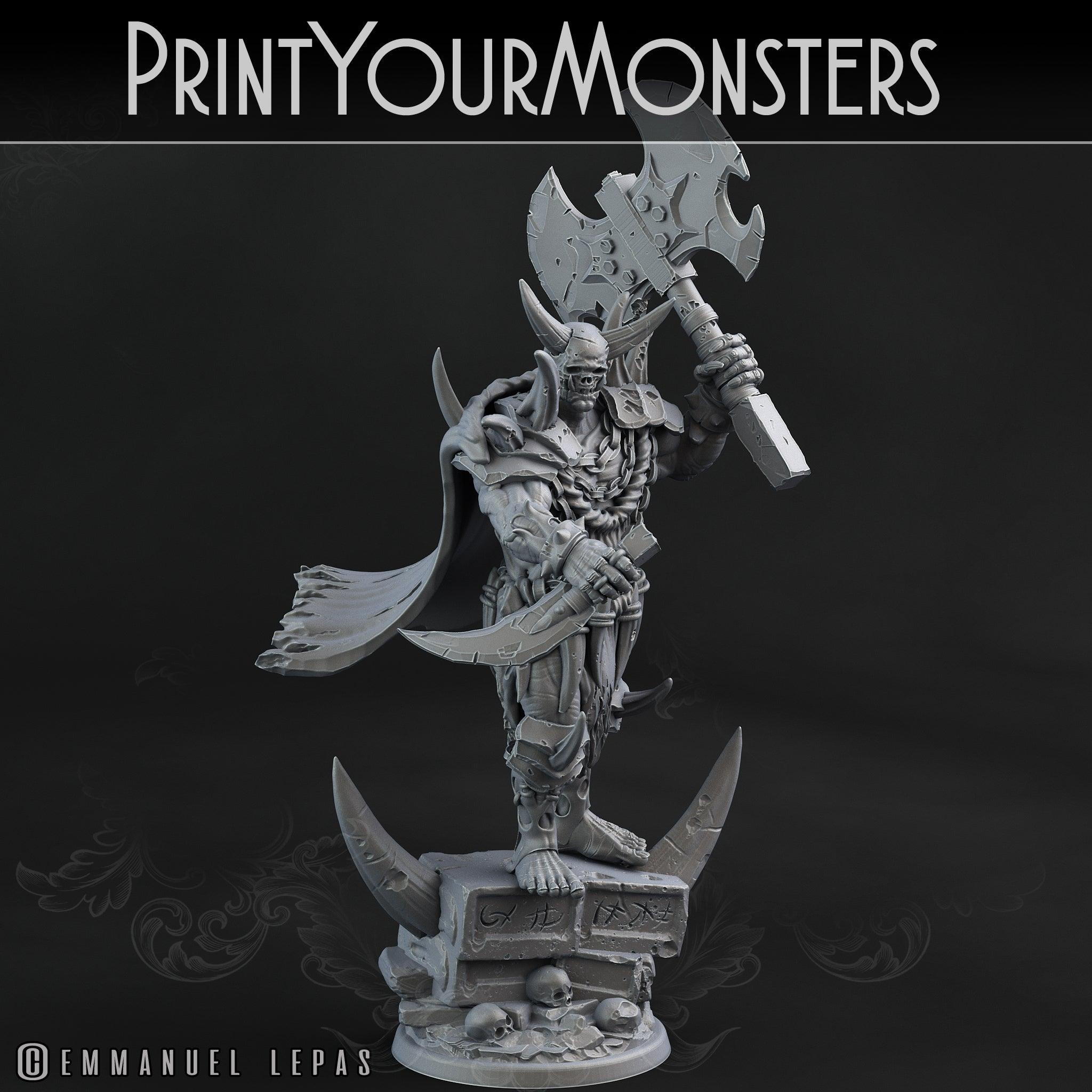 3D Printed Print Your Monsters Orc Champion Desert Orcs Set 28mm - 32mm D&D Wargaming