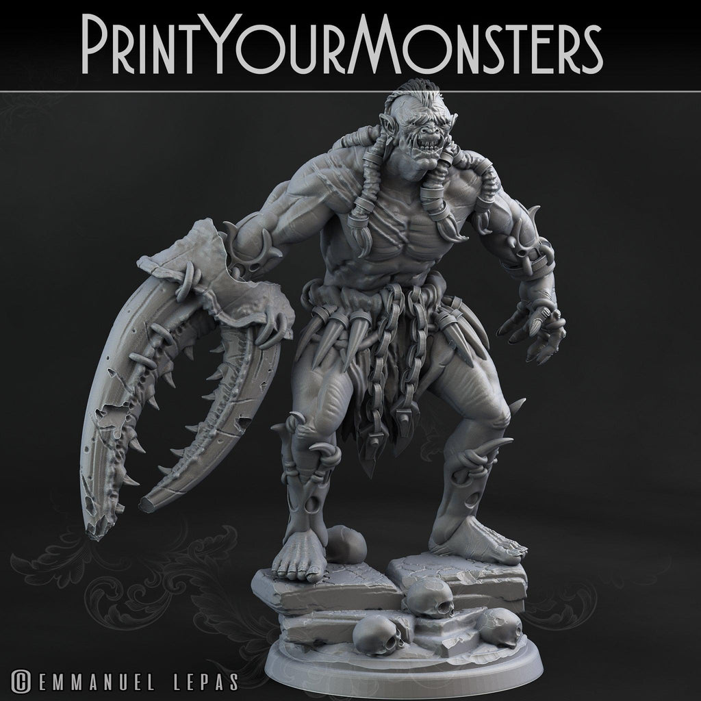 3D Printed Print Your Monsters Orc Warrior 3 Desert Orcs Set 28mm - 32mm D&D Wargaming