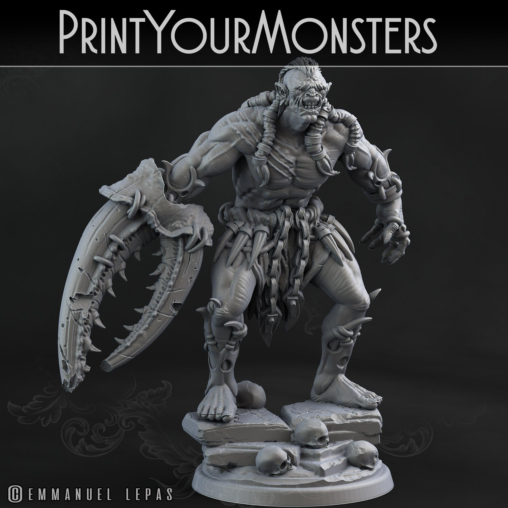 3D Printed Print Your Monsters Orc Warrior 3 Desert Orcs Set 28mm - 32mm D&D Wargaming