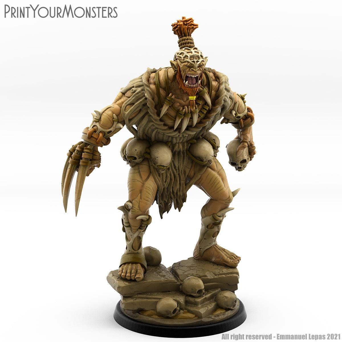 3D Printed Print Your Monsters Orc Warrior 4 Desert Orcs Set 28mm - 32mm D&D Wargaming