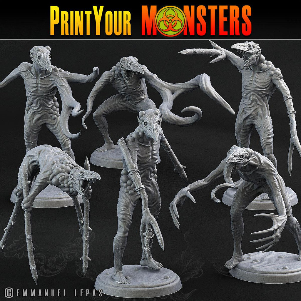 3D Printed Print Your Monsters Plague Men Plague Army Of Spooky Swamp Set 28mm - 32mm D&D Wargaming