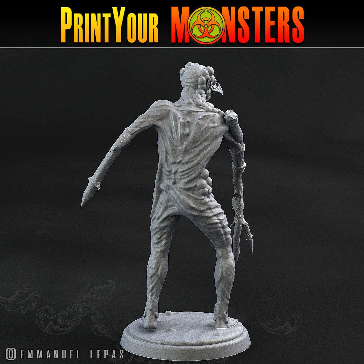 3D Printed Print Your Monsters Plague Men Plague Army Of Spooky Swamp Set 28mm - 32mm D&D Wargaming
