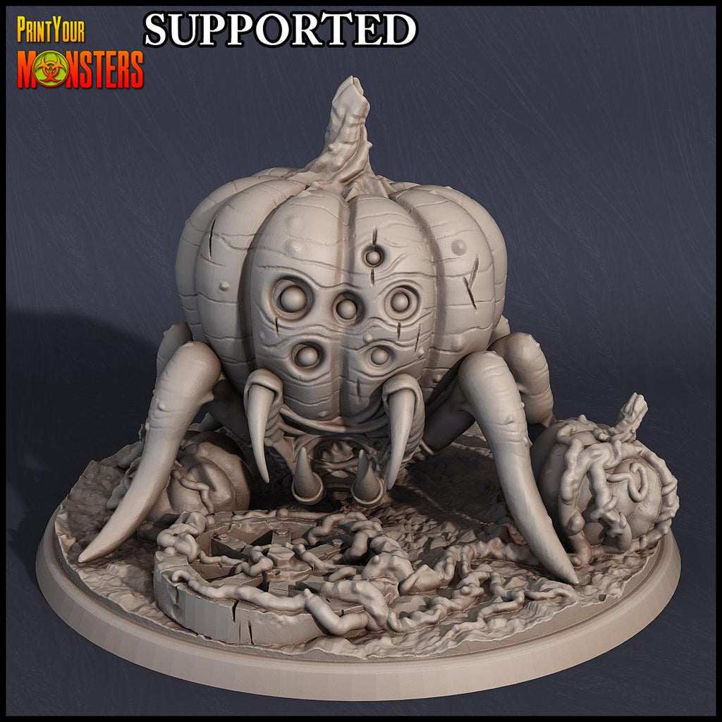 3D Printed Print Your Monsters Pumpkin Spider Pumpkins Attack Pack 28mm - 32mm D&D Wargaming