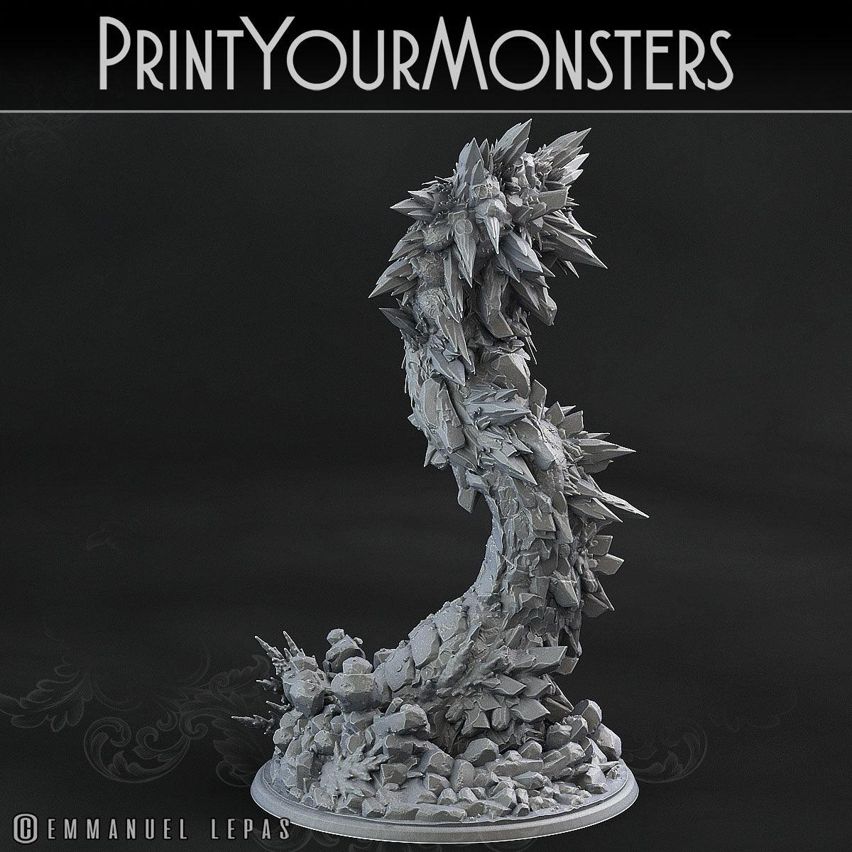 3D Printed Print Your Monsters Rimesquam Worm The Wrath of Gloomrime Monsters Part II Set 28mm - 32mm D&D Wargaming