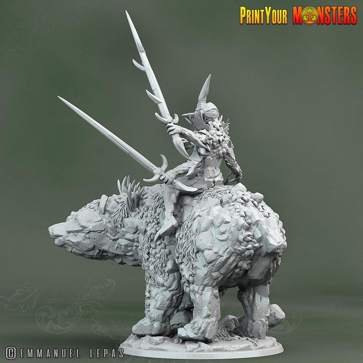 3D Printed Print Your Monsters Rock Champion Rock Monsters From Magic Valley Set 28mm - 32mm D&D Wargaming