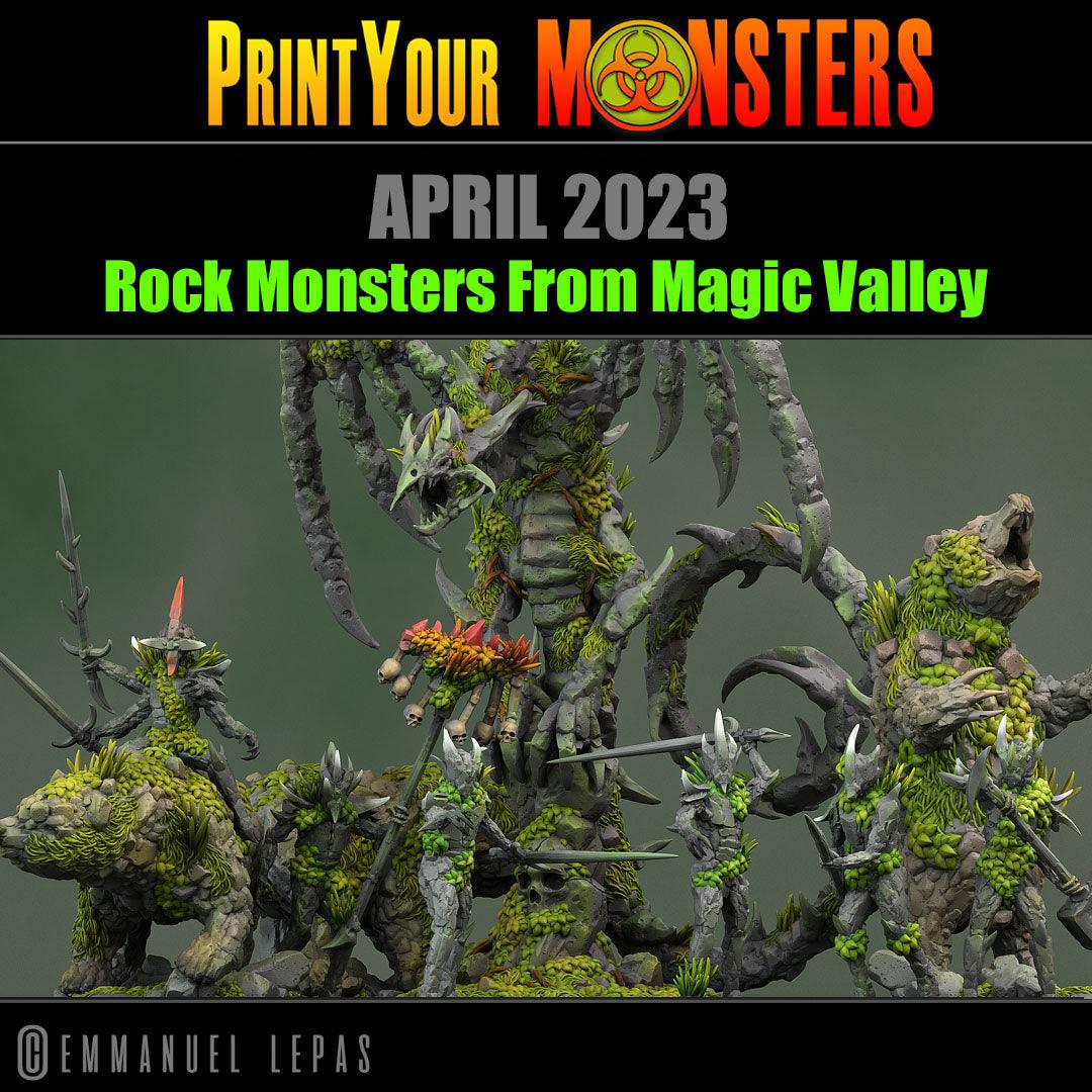 3D Printed Print Your Monsters Rock Champion Rock Monsters From Magic Valley Set 28mm - 32mm D&D Wargaming