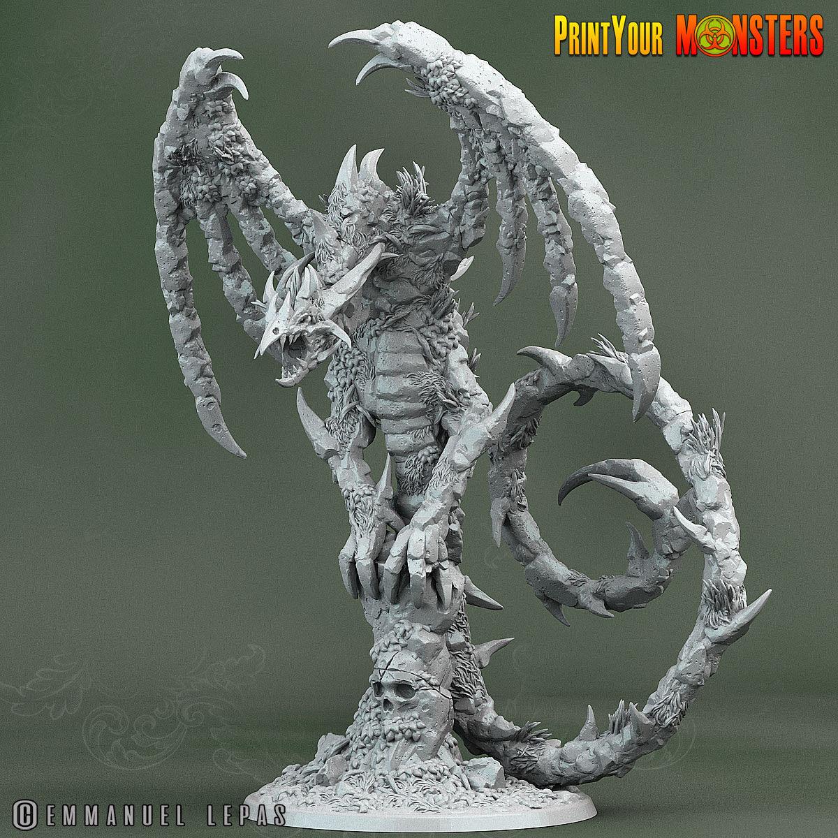 3D Printed Print Your Monsters Rock Dragon Rock Monsters From Magic Valley Set 28mm - 32mm D&D Wargaming
