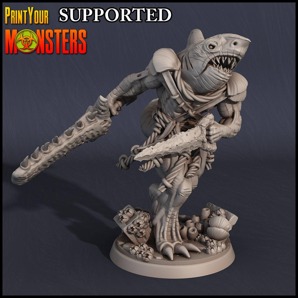 3D Printed Print Your Monsters Sekolin Sanctum Warrior Dark Water Sanctum 28mm - 32mm D&D Wargaming