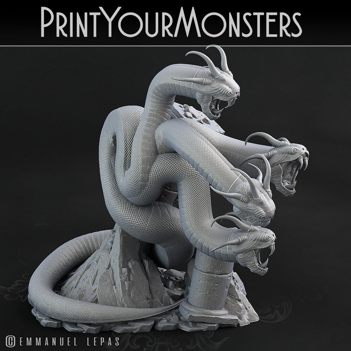 3D Printed Print Your Monsters Shadow Hydra Total Serpents 28mm - 32mm D&D Wargaming