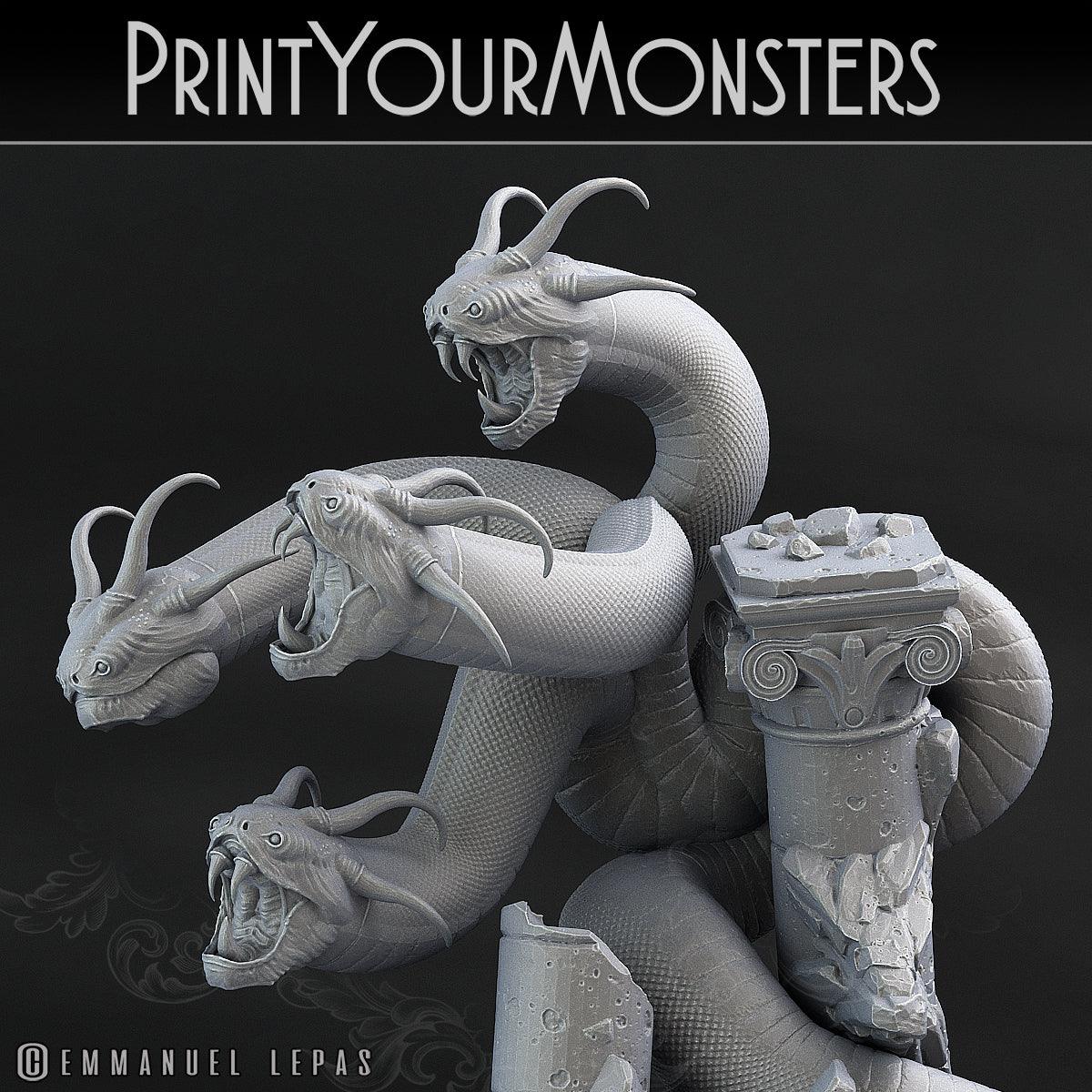 3D Printed Print Your Monsters Shadow Hydra Total Serpents 28mm - 32mm D&D Wargaming