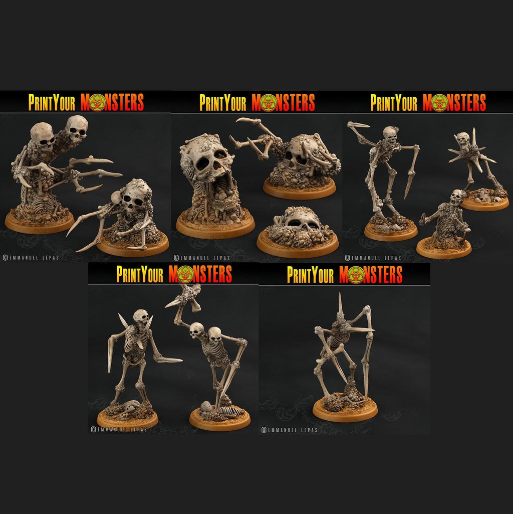 3D Printed Print Your Monsters Skeletons Land of Bones Set 28mm - 32mm D&D Wargaming