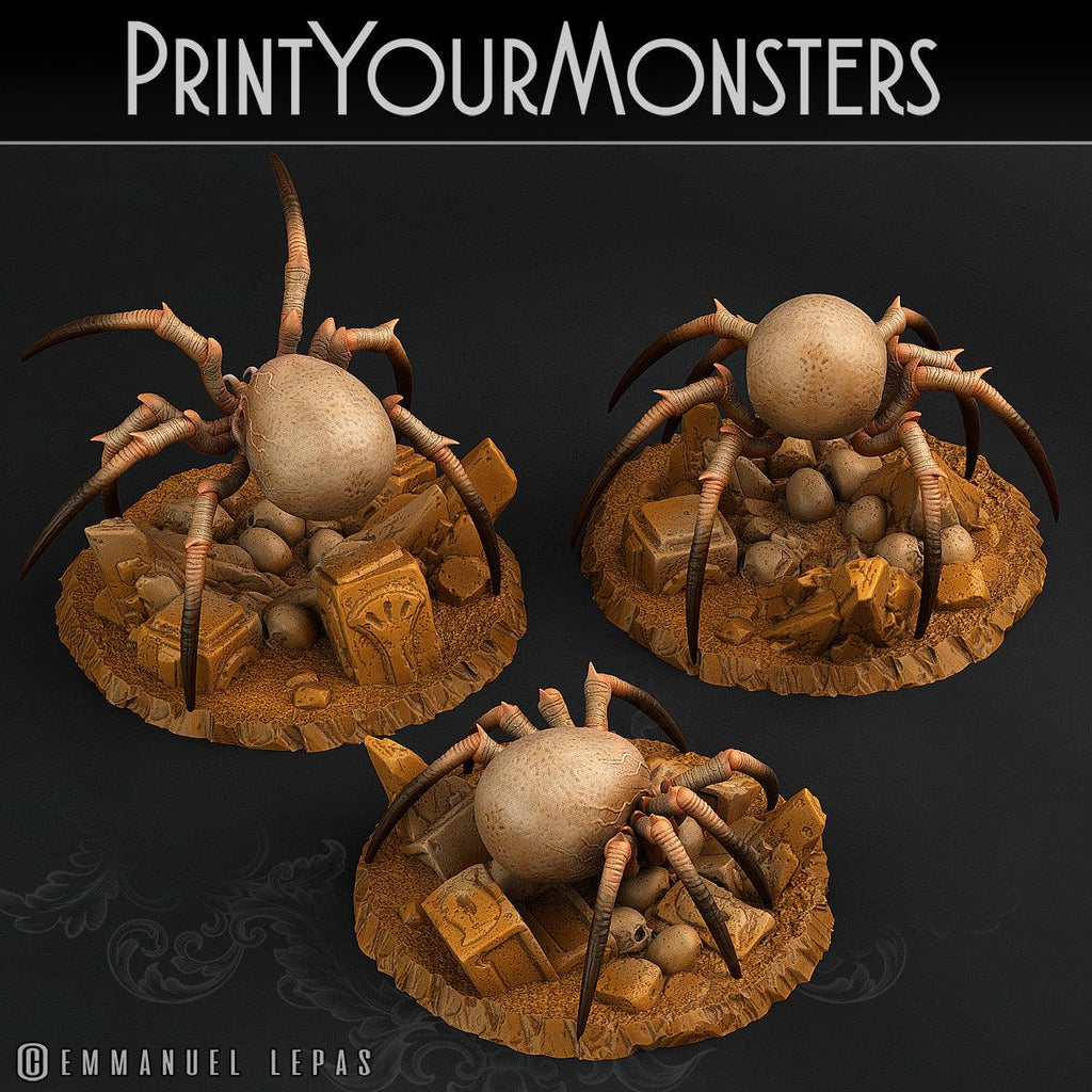 3D Printed Print Your Monsters Skullcap Hermit Spiders 28mm - 32mm D&D Wargaming