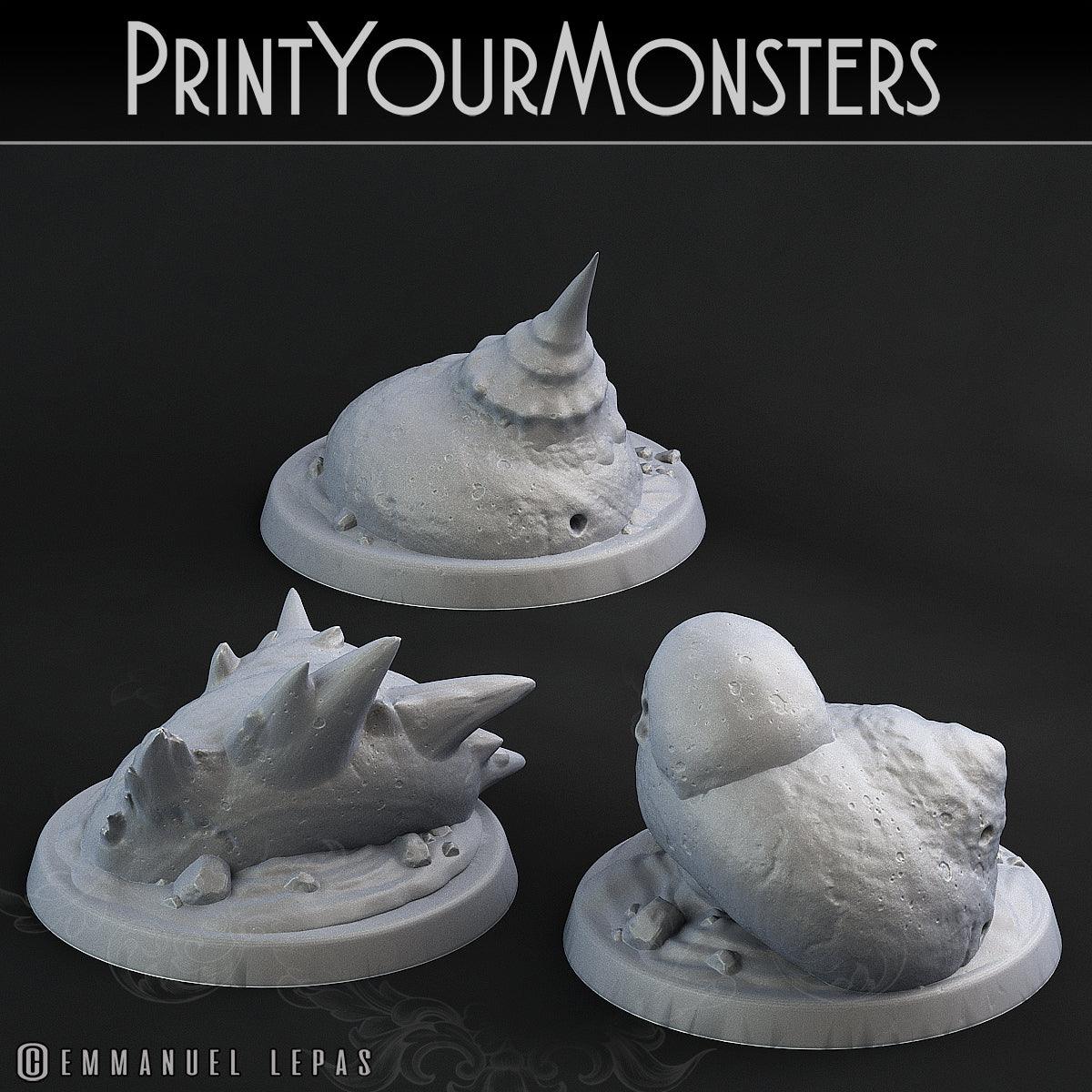 3D Printed Print Your Monsters Snails Lurkers of the Deep 28mm - 32mm D&D Wargaming