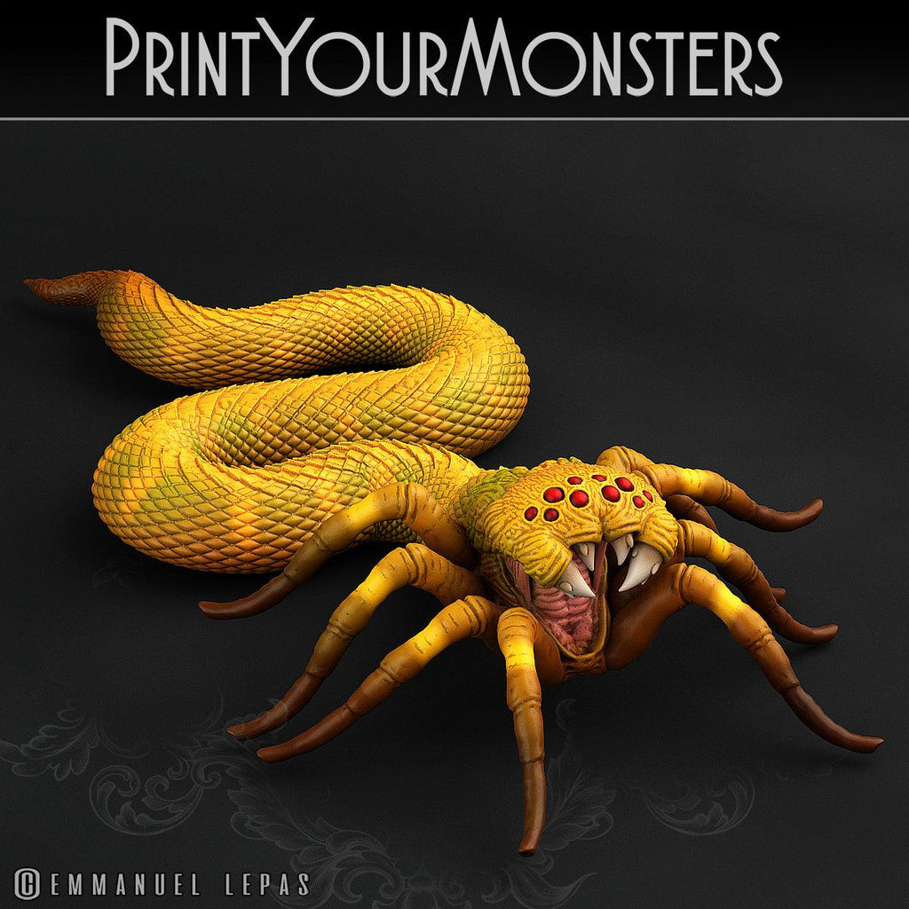 3D Printed Print Your Monsters Spidersnake Total Serpents 28mm - 32mm D&D Wargaming