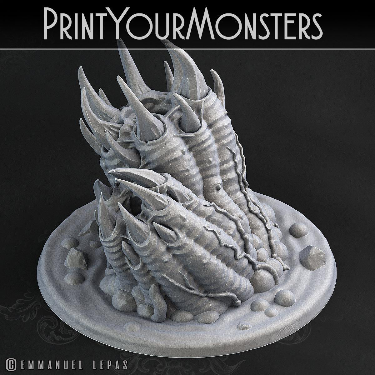 3D Printed Print Your Monsters Swamp Worms Total Worms 2 Set 28mm - 32mm D&D Wargaming
