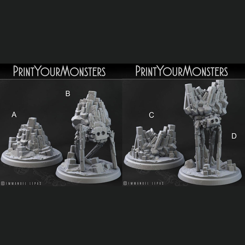3D Printed Print Your Monsters Terranids Basalt Earth Elemental Set 28mm - 32mm D&D Wargaming