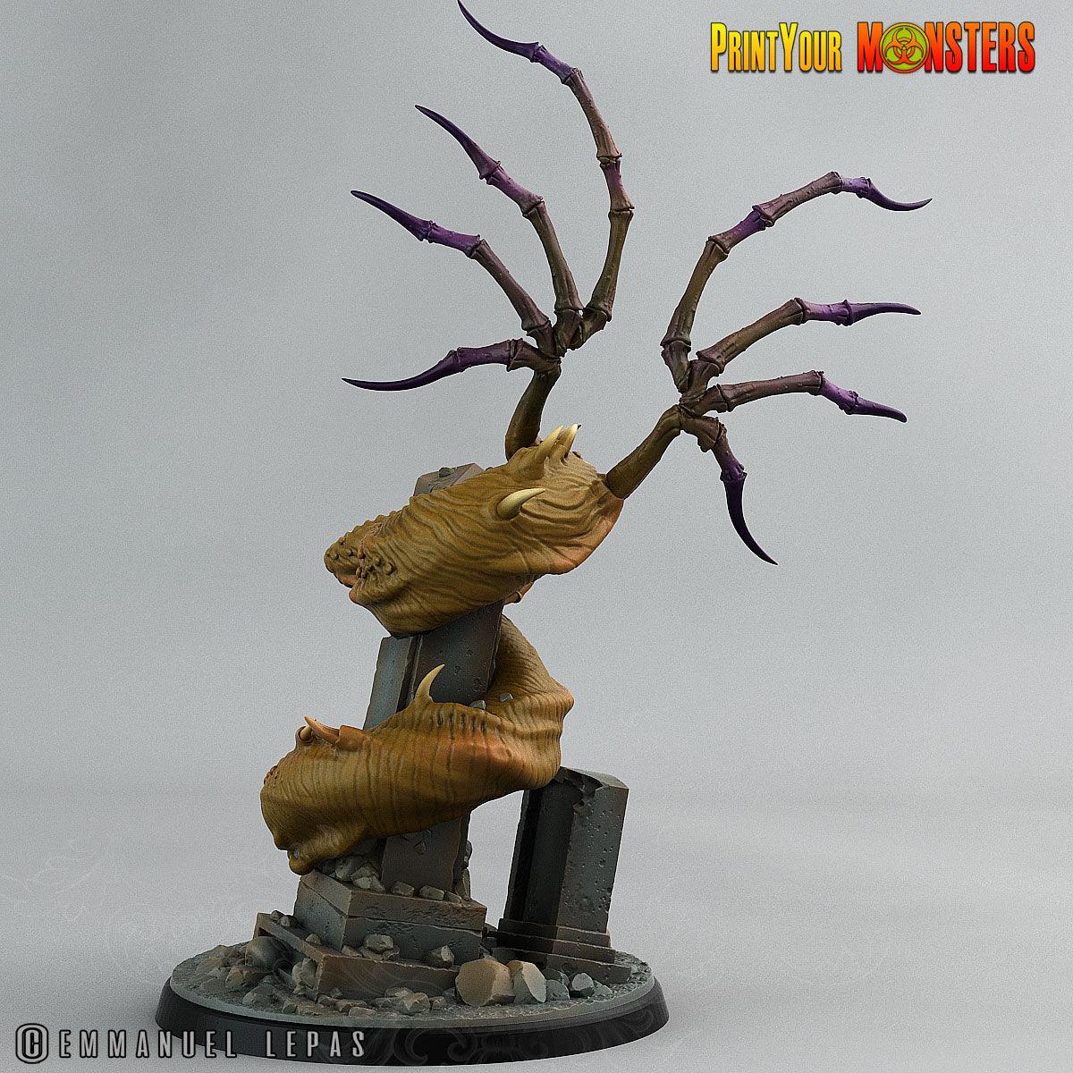 3D Printed Print Your Monsters The Living Graveyard Graveyard Dragon 28mm - 32mm D&D Wargaming