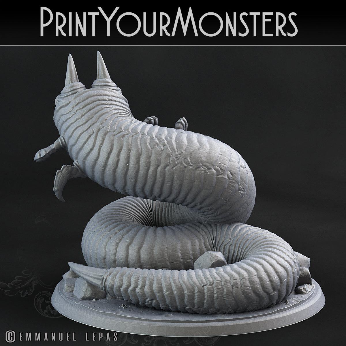 3D Printed Print Your Monsters Tomb Grub Worms Subterranean Terrors 28mm - 32mm D&D Wargaming
