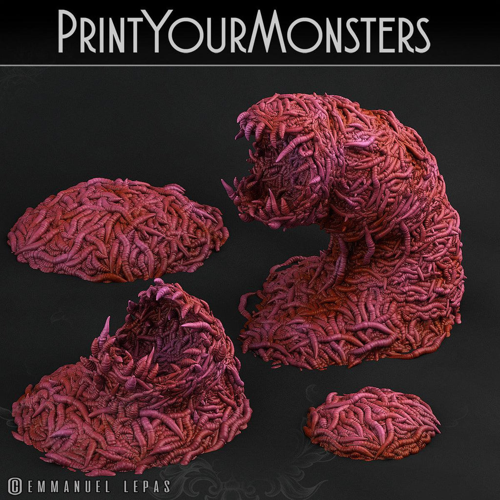 3D Printed Print Your Monsters Total Worms 2 Set 28mm - 32mm D&D Wargaming