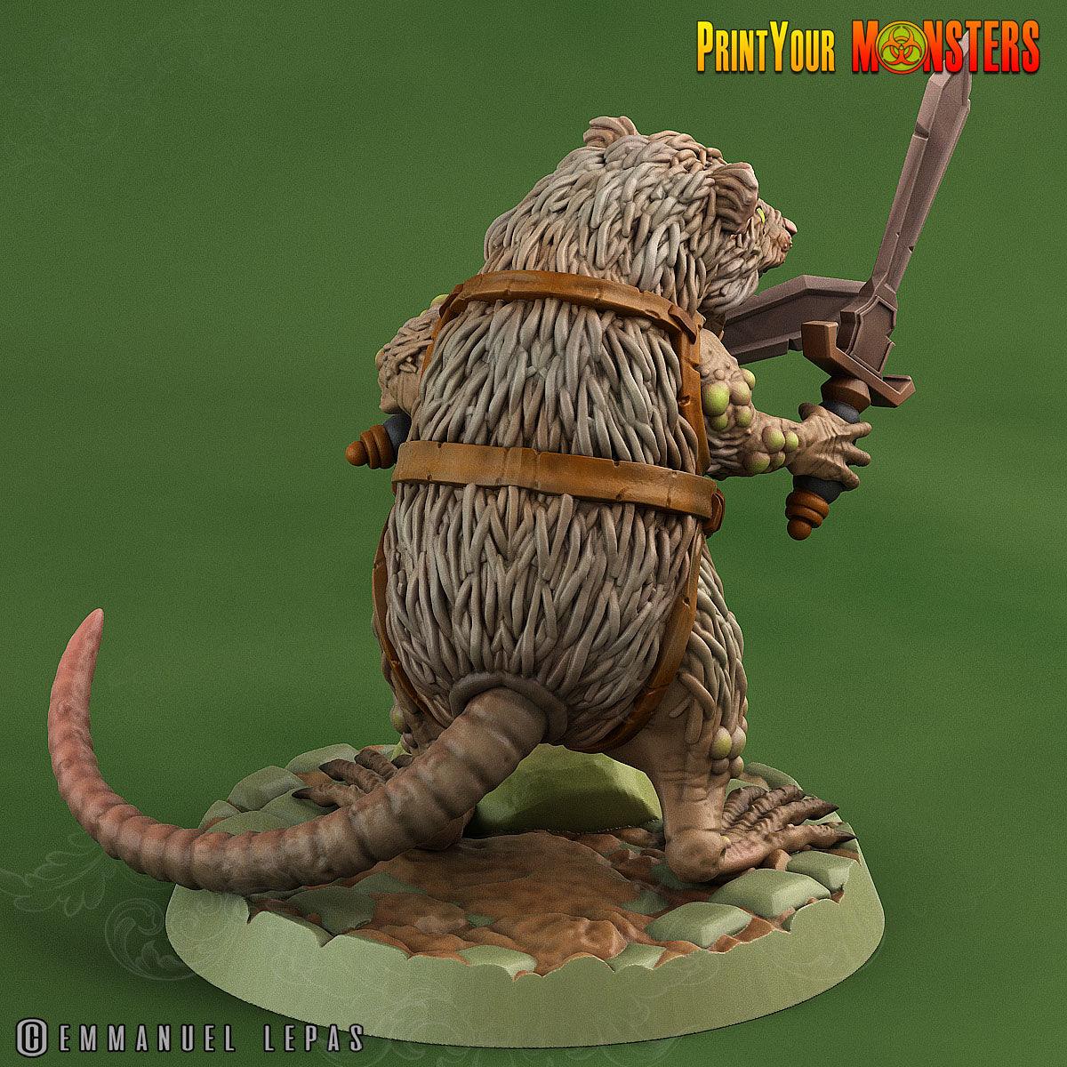 3D Printed Print Your Monsters Toxic Rat Soldiers The Toxic Rats Domination Set 28mm - 32mm D&D Wargaming