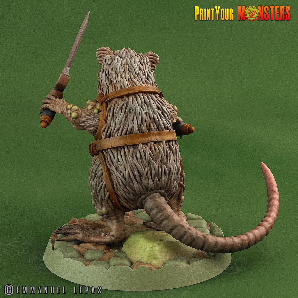 3D Printed Print Your Monsters Toxic Rat Soldiers The Toxic Rats Domination Set 28mm - 32mm D&D Wargaming