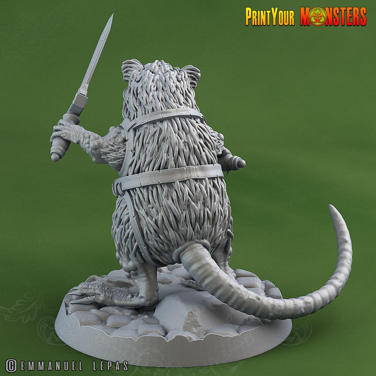 3D Printed Print Your Monsters Toxic Rat Soldiers The Toxic Rats Domination Set 28mm - 32mm D&D Wargaming
