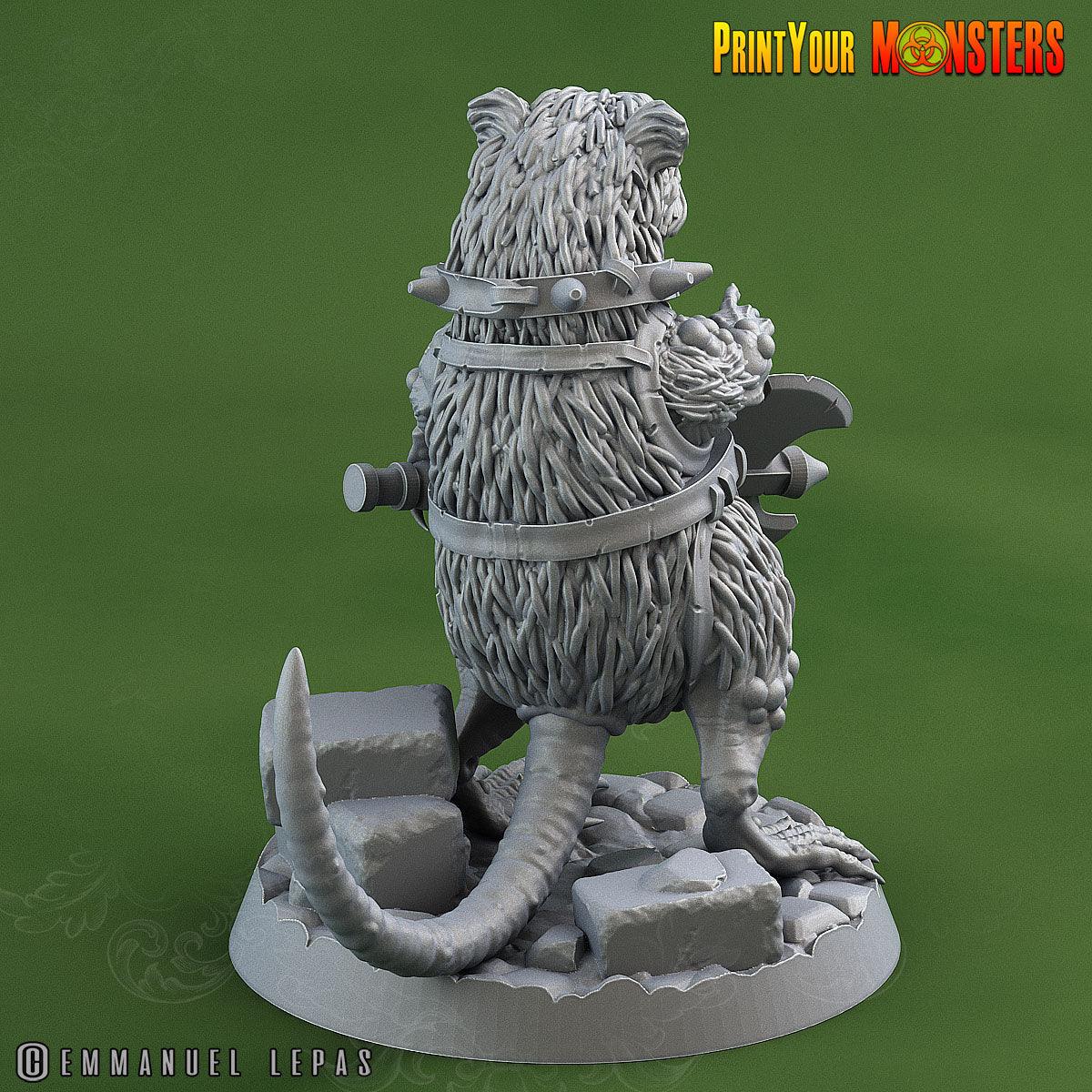 3D Printed Print Your Monsters Toxic Rat Soldiers The Toxic Rats Domination Set 28mm - 32mm D&D Wargaming