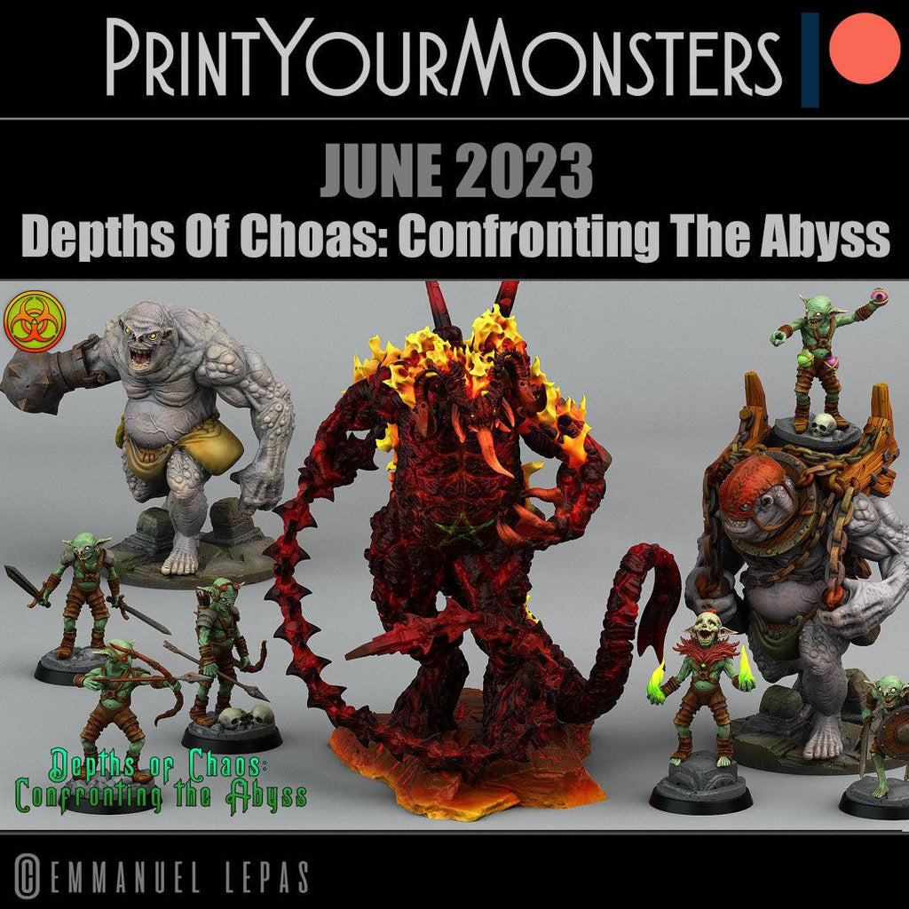 3D Printed Print Your Monsters Trolls Depths Of Choas Confronting The Abyss 28mm - 32mm D&D Wargaming