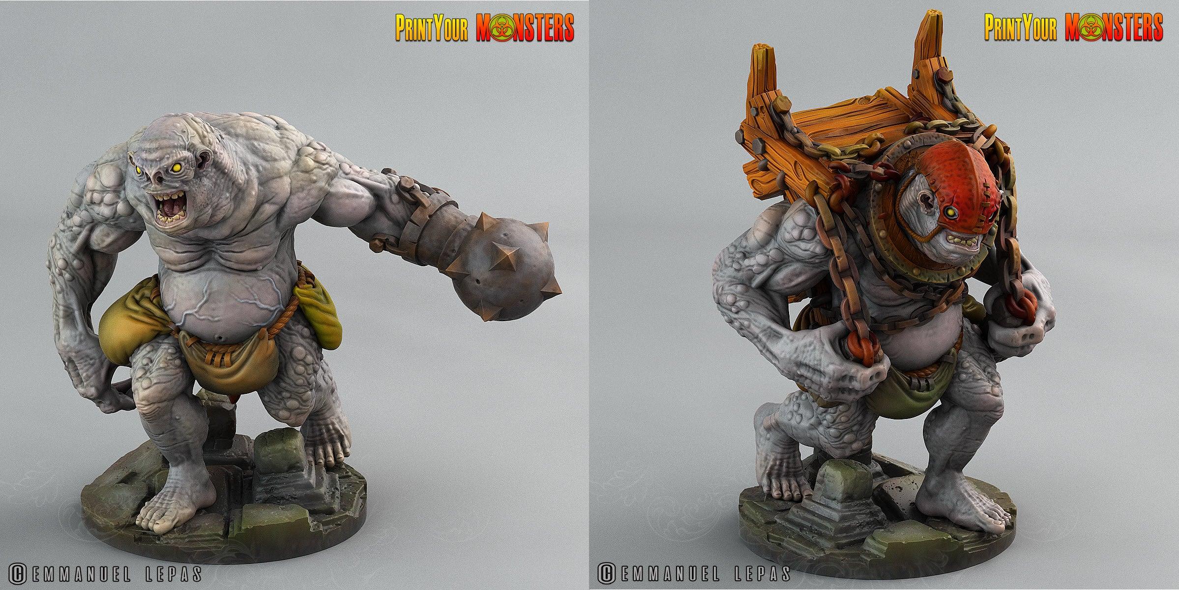 3D Printed Print Your Monsters Trolls Depths Of Choas Confronting The Abyss 28mm - 32mm D&D Wargaming
