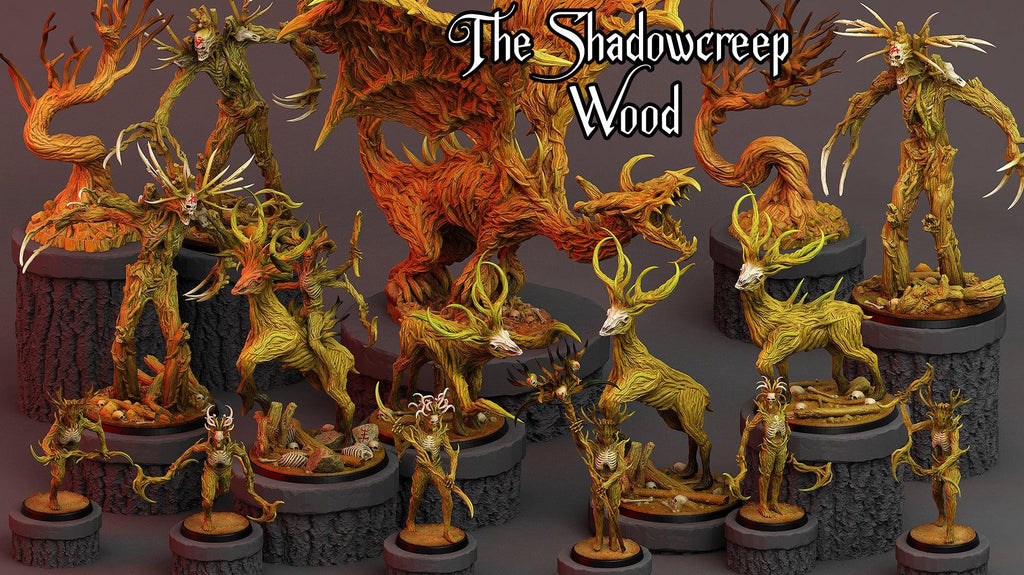 3D Printed Print Your Monsters Undead Treants The Shadowcreep Wood Set 28mm - 32mm D&D Wargaming