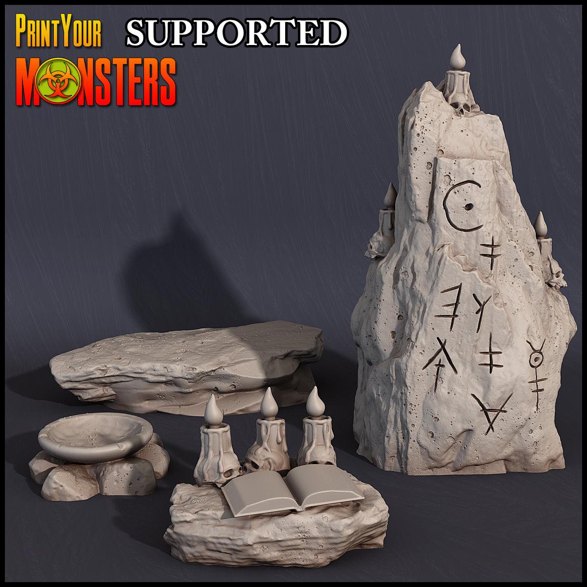 3D Printed Print Your Monsters Witches Pack Full Set 28mm - 32mm D&D Wargaming