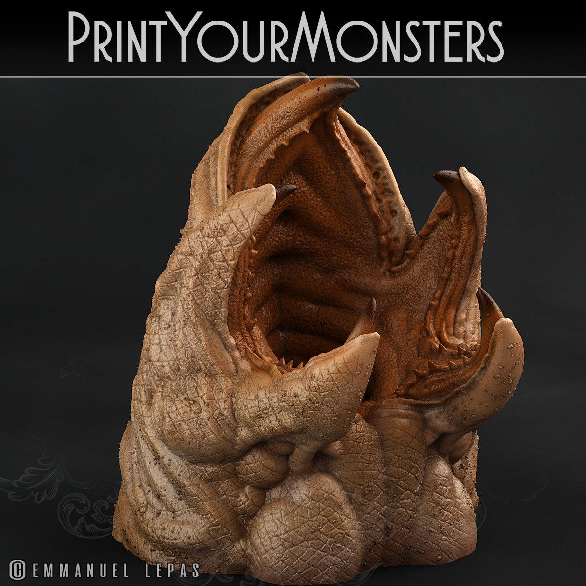 3D Printed Print Your Monsters Worms Subterranean Terrors 28mm - 32mm D&D Wargaming