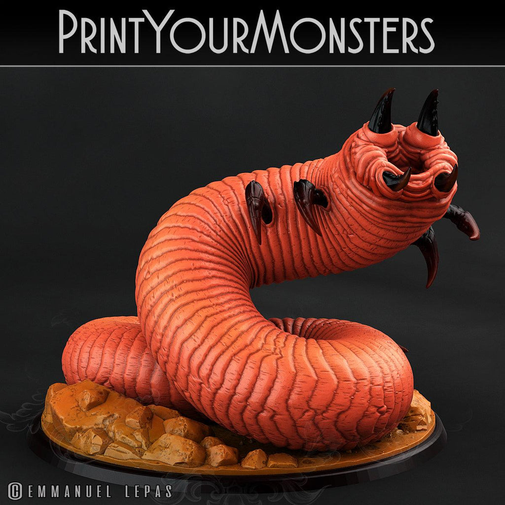 3D Printed Print Your Monsters Worms Subterranean Terrors 28mm - 32mm D&D Wargaming
