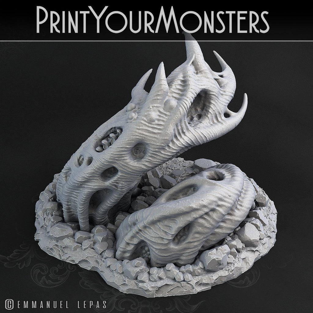 3D Printed Print Your Monsters Zombie Worm Total Worms 2 Set 28mm - 32mm D&D Wargaming