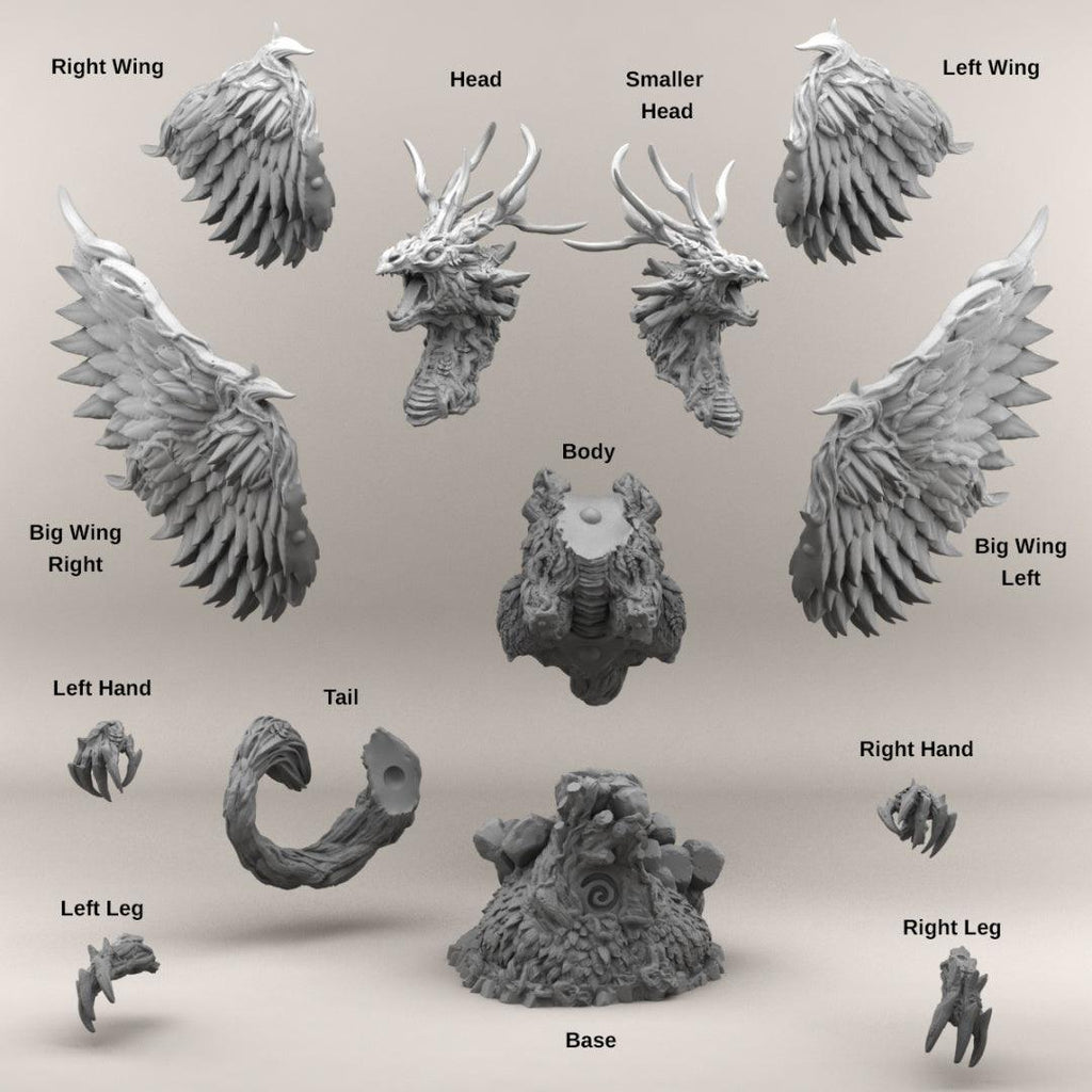 3D Printed Print your Monster Forest Dragon 28 32mm D&D