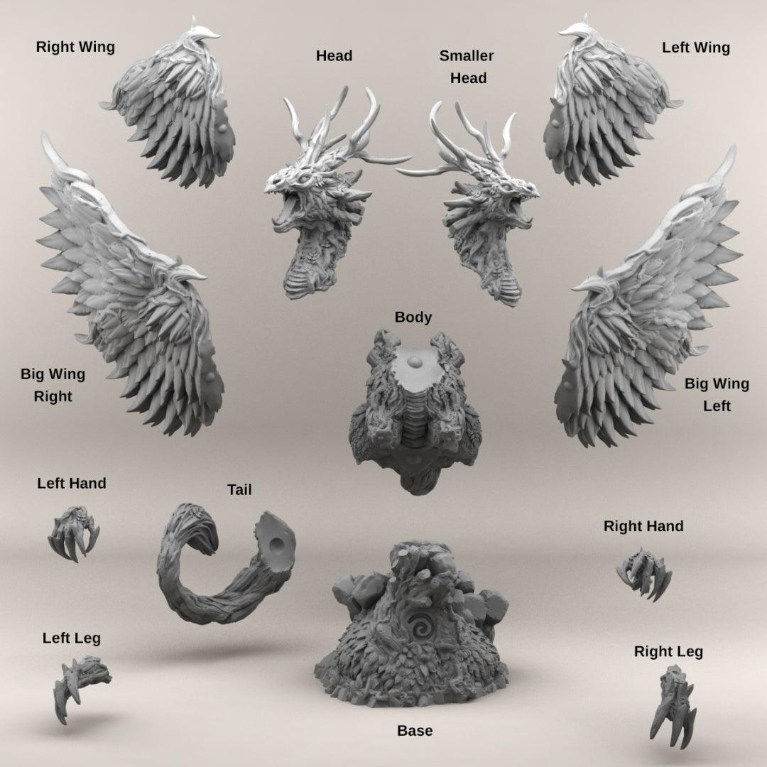 3D Printed Print your Monster Forest Dragon 28 32mm D&D