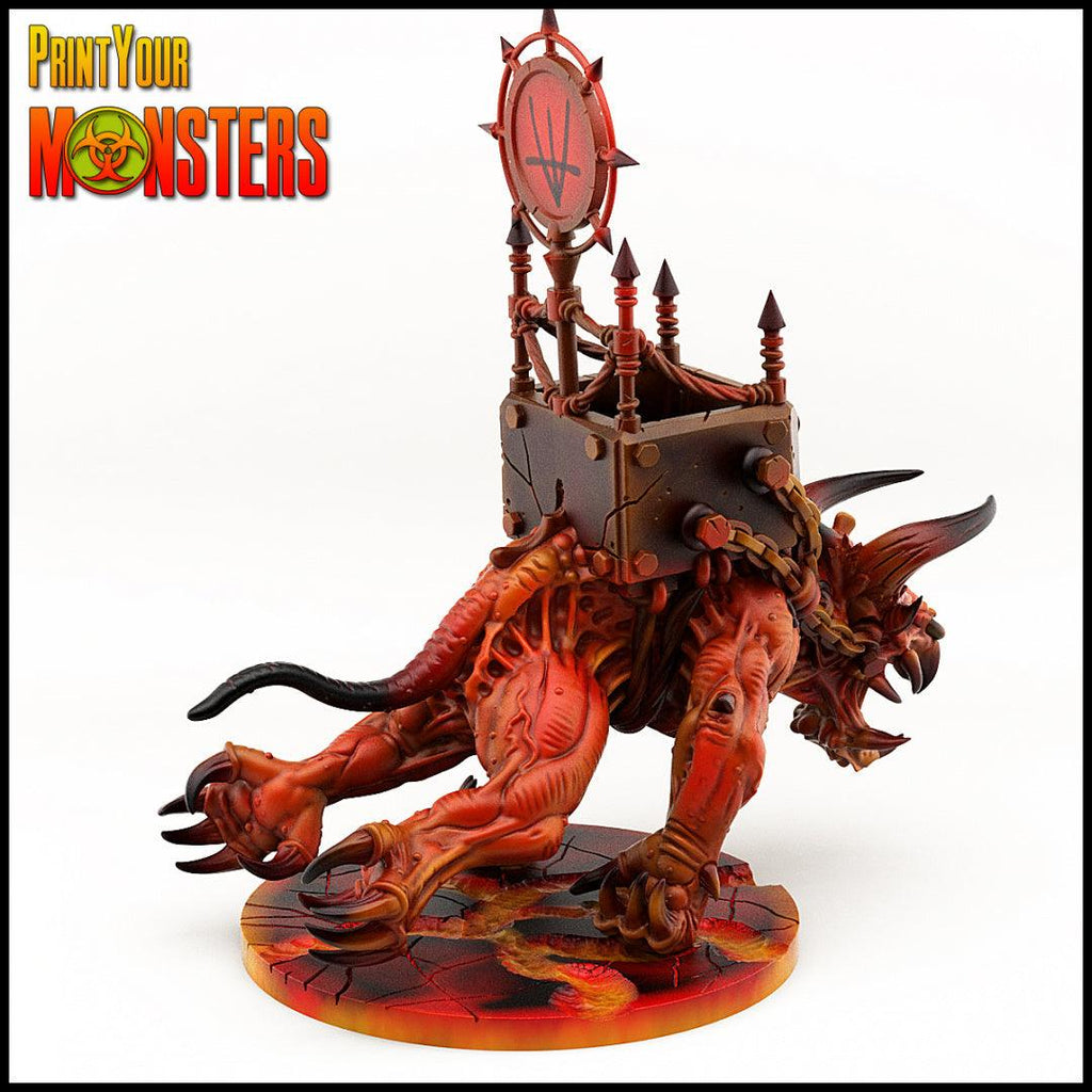 3D Printed Print your Monster Mounted Demon Creature 28 32mm D&D