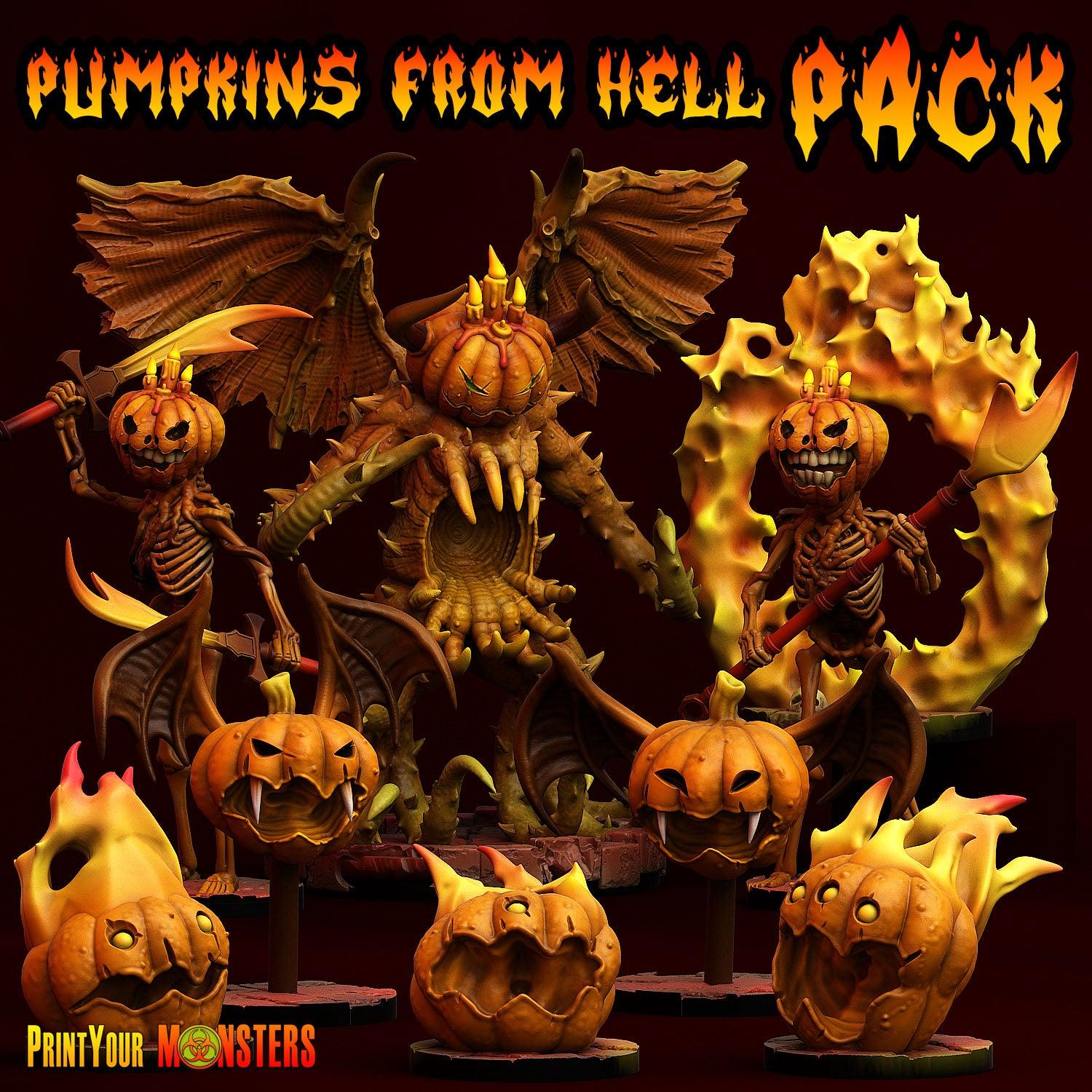 3D Printed Print your Monster Pumpkin Soldiers Pumpkins From Hell 28 32mm D&D