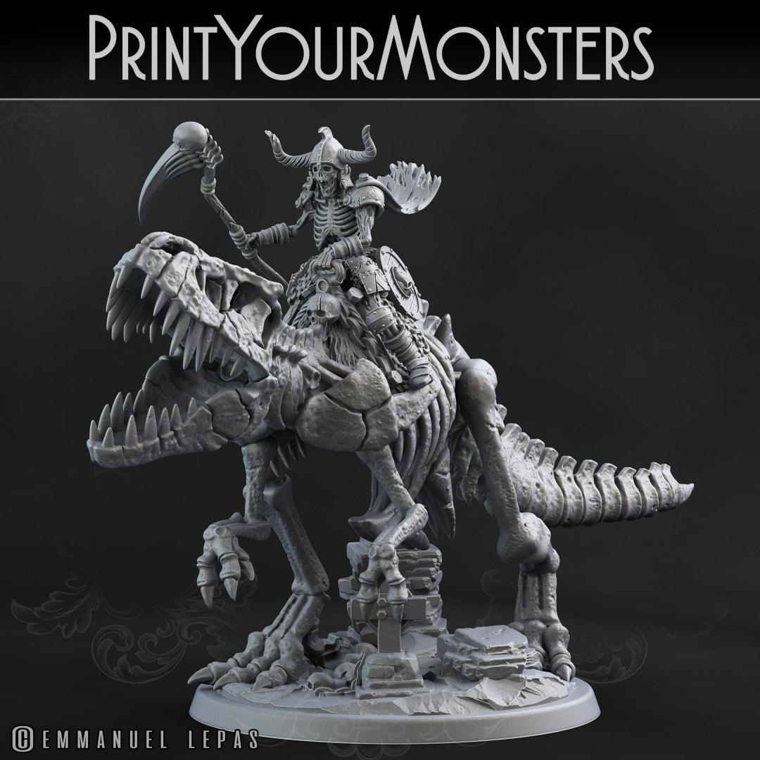 3D Printed Print your Monster Skeleton Mounted T-Rex 28 32mm D&D
