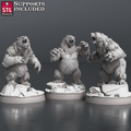 3D Printed STL Miniatures Bears Set 28 - 32mm War Gaming D&D