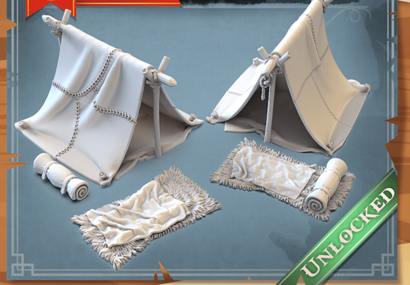 3D Printed STL Miniatures Camp Props 28 - 32mm War Gaming D&D